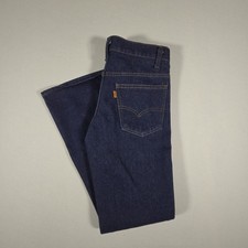 Vintage 80s Levi's 784 Bell Bottom Jeans 29x31 Orange Tab Dark Wash Denim USA