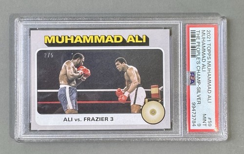 2021 Topps Muhammad Ali The Peoples Champ #59 Ali vs Frazier 3 - Silver/5, PSA 9