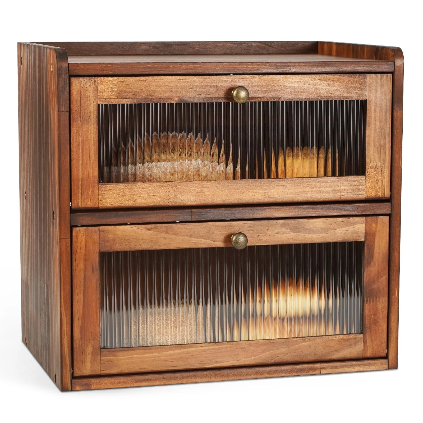 Ciilee Baby Bread Box for Kitchen Countertop Wooden Double Layer Storage Cont...
Opens in a new wind