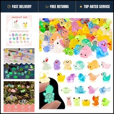 Glow in the Dark Mini Resin Animal Figurines, 100 Pc, 20 Designs, Glossy