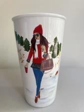 Rongrong Devoe Fashion Girl  w/ Sweater Ceramic Travel Mug Tumbler - No Lid
