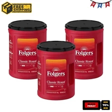 3P Folgers Classic Roast Ground Coffee, Medium Roast, 40.3 oz Canister