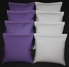 CORNHOLE BEAN BAGS Purple  Grey 8 ACA Corn Hole Bags Kansas State or Washington