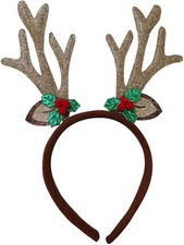 Reindeer Headband Christmas Fancy Dress Up Halloween Adult Costume Accessory