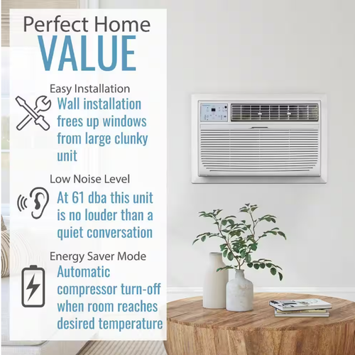 Keystone 14,000 BTU 230-Volt Wall Air Conditioner Cools 700 Sq. Ft. with Heater - Picture 8 of 8