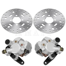 Front Brake Disc Rotor & Calipers w/Pads for Yamaha Big Bear 350 400 1999-2006