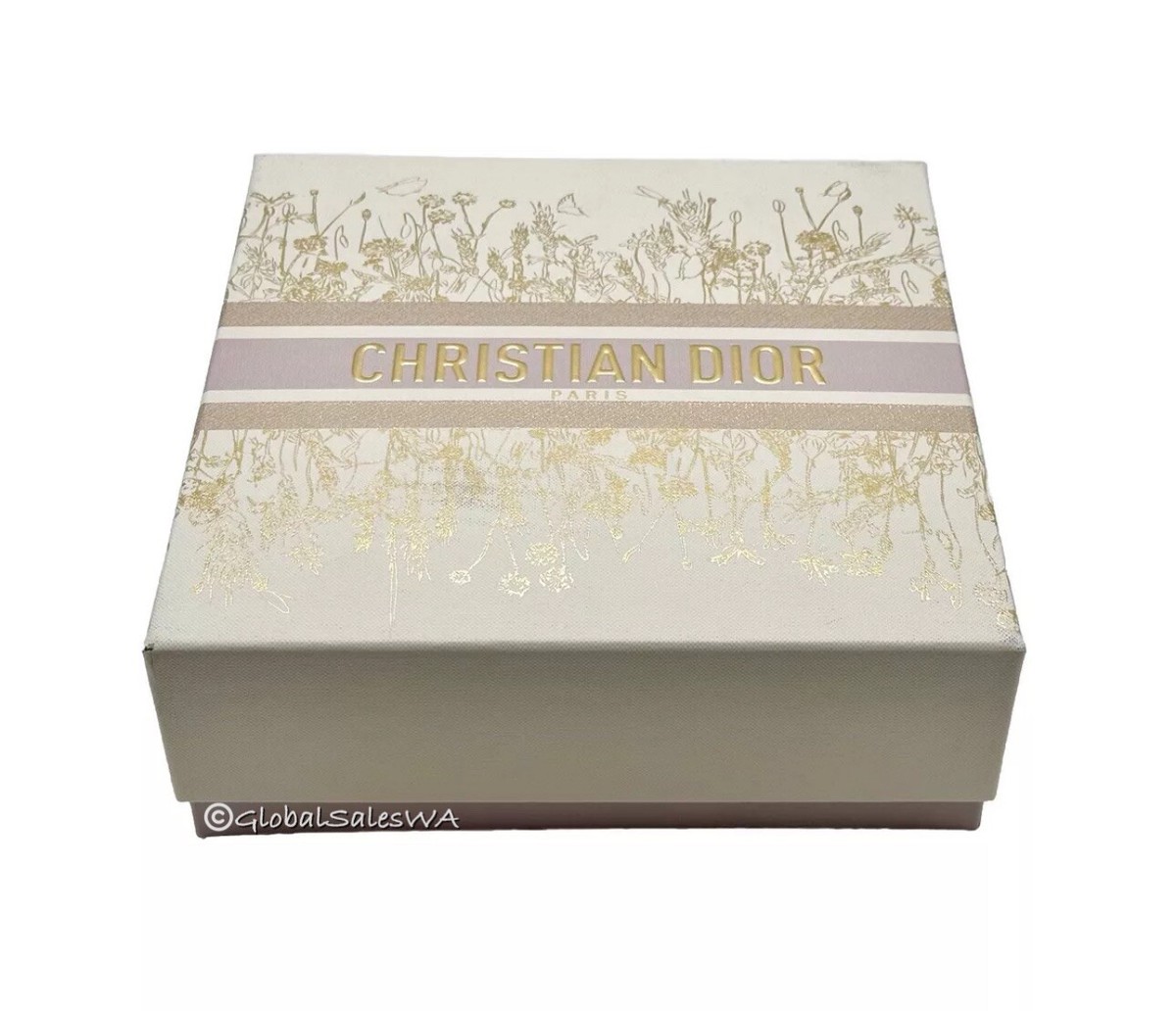 Christian Dior Logo Beige Blush Gold Beauty Gift Box 8.5x8.5x3