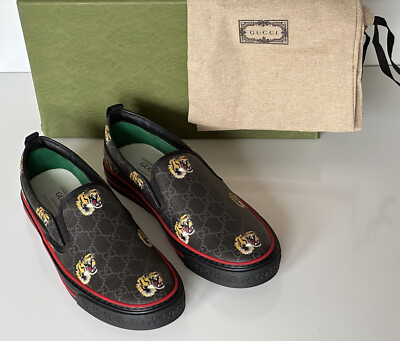 NIB Gucci Men\'s Low-top Tiger Black Canvas Sneakers 11.5 US (Gucci 11) 699971 IT NIB Gucci Men main image 2