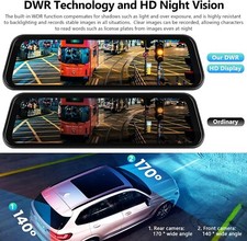 Specchietto Retrovisore Dashcam Auto CarPlay Wireless Android Auto Retrocamera - Miniatura 5