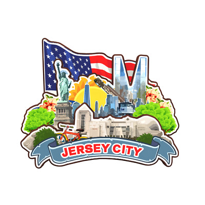 Jersey City New Jersel USA Refrigerator magnet 3D travel souvenirs wood craft