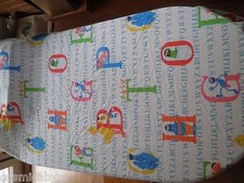 Muppets Sesame Street flat bed sheet JP Stevens 64x92" alphabet Bert Ernie