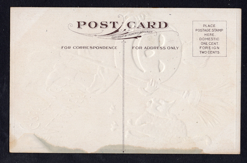 Vintage Halloween Postcard,Copyright by Bamberger Florence,Boy Holding JOL - Picture 2 of 2