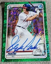 Stephen Paolini RC 2020 Bowman 1st Chrome Auto #99/99 Green Shimmer ATL Braves