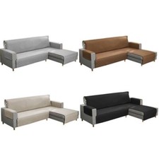 Reversible Sofa Slipcover L Shape Sectional Couch Chaise Lounge Cover for Pets