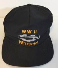 WWII Veteran Black Hat Snapback Trucker Cap Gun 2nd Amendment Made in USA