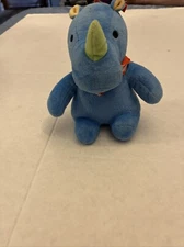 Lidl Lupilu Musical Blue Rhino Rhinoceros w/ Red bandana Plush Baby Toy