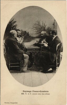 Old postcard landscape Franc-Comtois - MM. X. and Z. playing with themselves (116864)