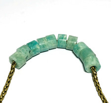 10 Pcs. Natural Green Amazonite Gemstone 12x8mm Beads With 5MM Big Hole Beads