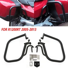 Black Rear Engine Guard Highway Crash Bar Protection For BMW R1200RT 2005-2013 