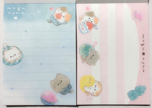 Kamio Mogunyan & Omatsuri Mini Memo Pad 70 Animal Cat Summer Festival MADE JAPAN - Picture 2 of 2