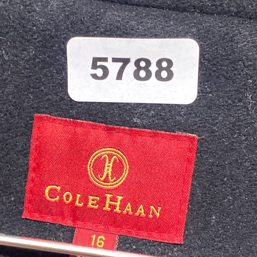 Cole Haan Coat Womens 16 Black Wool Cashmere Button Up - Picture 11 of 12