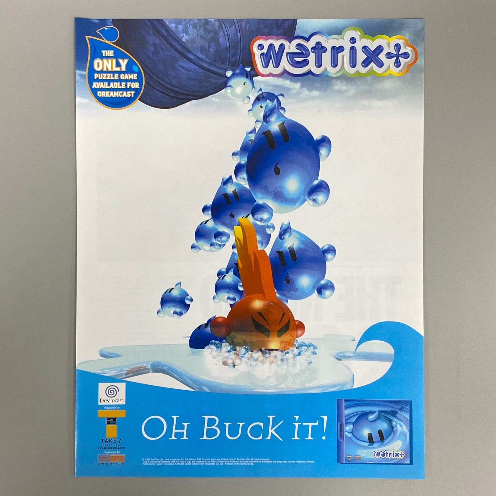 WETRIX 3D Puzzle Jeu Vidéo SEGA DREAMCAST 2000 Vintage Rétro Publicité