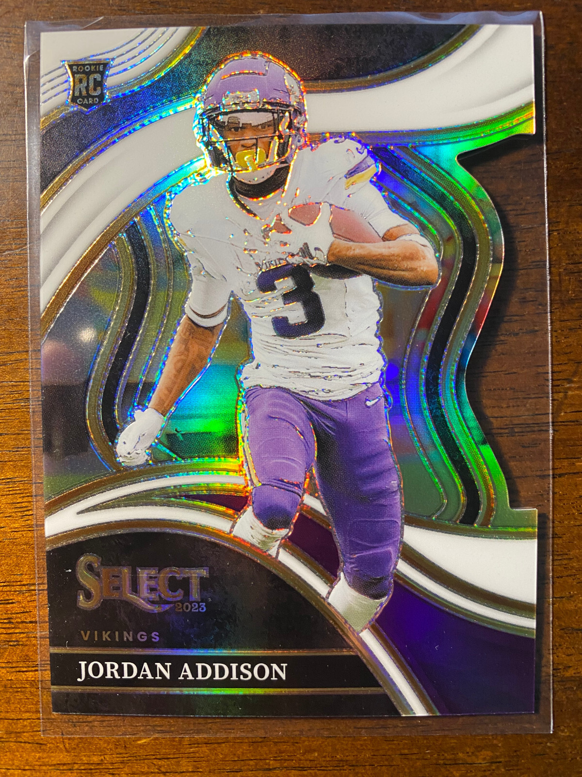 2023 Panini Select Jordan Addison #254 RC Club White Prizm Die Cut /199 Vikings