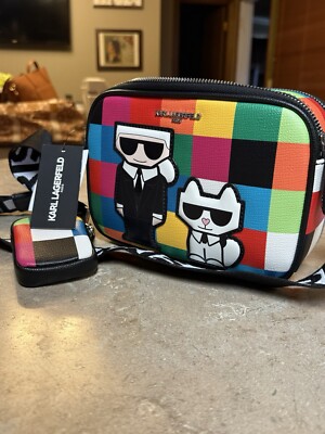 NWT Karl Lagerfeld Paris Maybelle Multicolor Crossbody Camera Bag Handbag  Purse