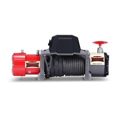 Dragon Winch Elektrische Seilwinde 12V mit Kühlkörper 13000lbs  | Kunststoffseil