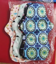 Lot of 4 Sanitary Napkins Reusable Washable Women Cloth Large Period Pad