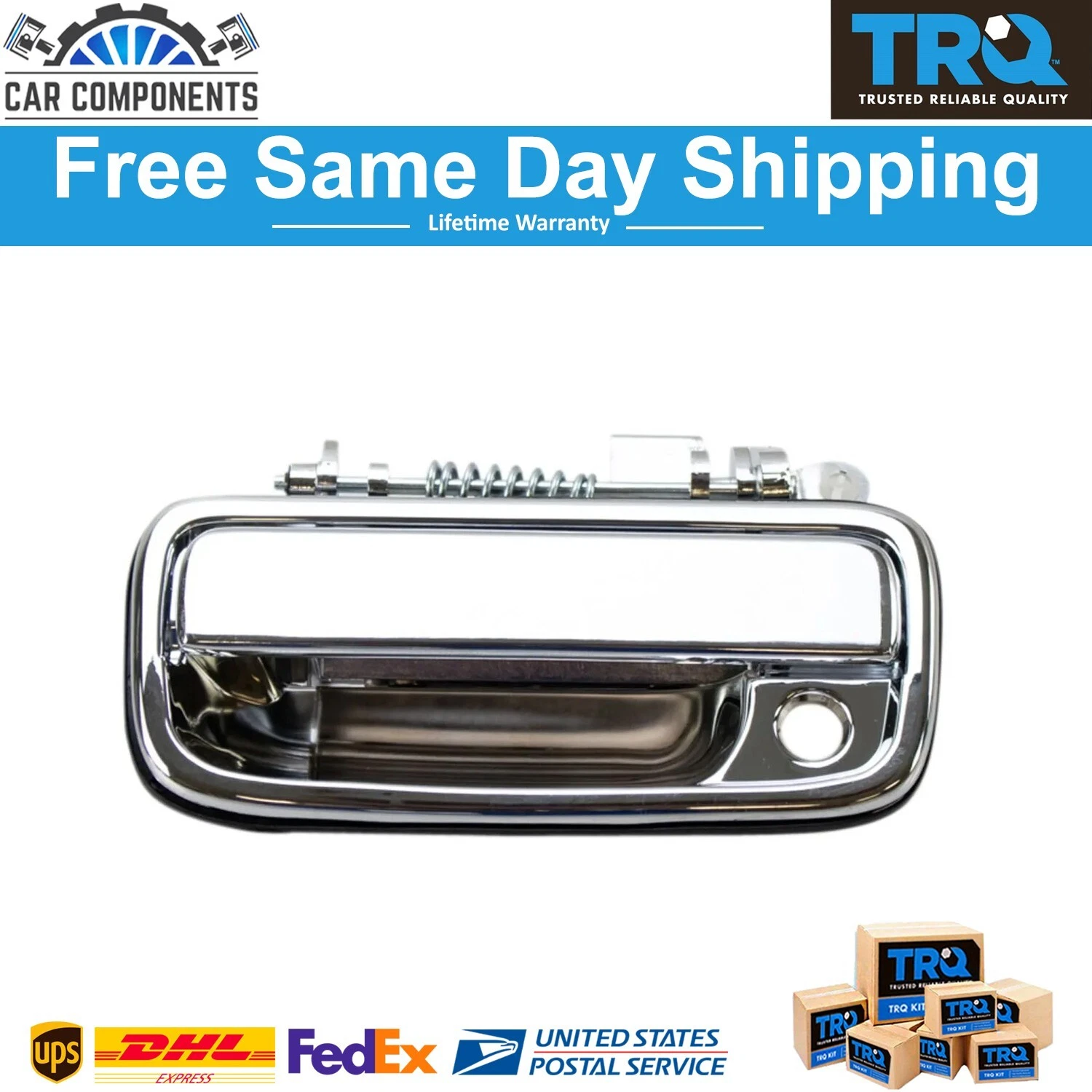 TRQ Metal Exterior Door Handle Chrome LH Driver Side for 95-04