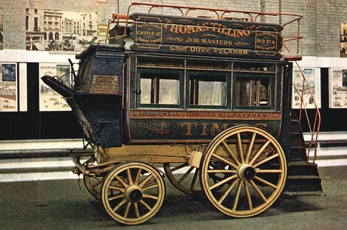 Vintage Postcard Knifeboard Horse Omnibus Thomas Tilling British Transport Museu