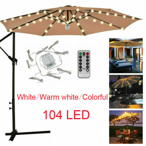 Ersatz-Sonnenschirm-Stoff – 3 M, 8 Arme, Wasserdicht, UV30+ Schutz, Weiß, Für Garten, Terrasse, Balkon