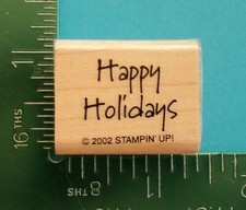 Stampin Up HAPPY HOLIDAYS Christmas Rubber Stamp