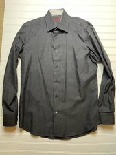 Robert Graham Mens Black Paisley Long Sleeve Shirt Button Front Size 39, 15.5