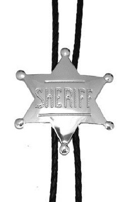 NEW! Western Silver Sheriff Bolo Tie *MADE IN USA