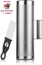 Güiro de metal de 30 x 10 cm, acero inoxidable, con raspador, instrumento de