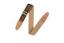 Levy's Leathers 2" Hemp  Vegan  Guitar Strap With Printed Rosa Motif In Yello...