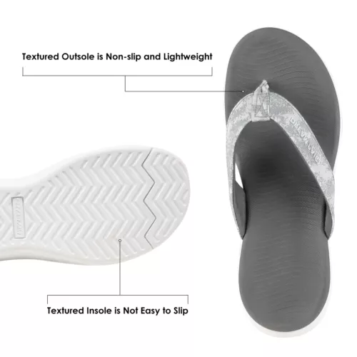 Women Arch Support Flip Flops Thong Sandals Outdoor Walking Beach Sandals - Picture 11 of 29