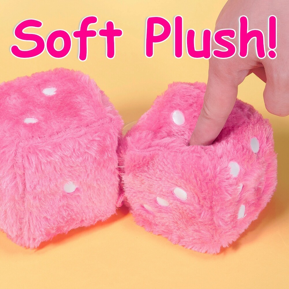 Car Dice JSCARLIFE Fuzzy Plush Dice 2.95", Retro Square Plush Hanging ...