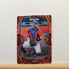 2022 Prizm Draft Picks Baseball Hayden Dunhurst base TIGER STRIPE Prizm 09/99
