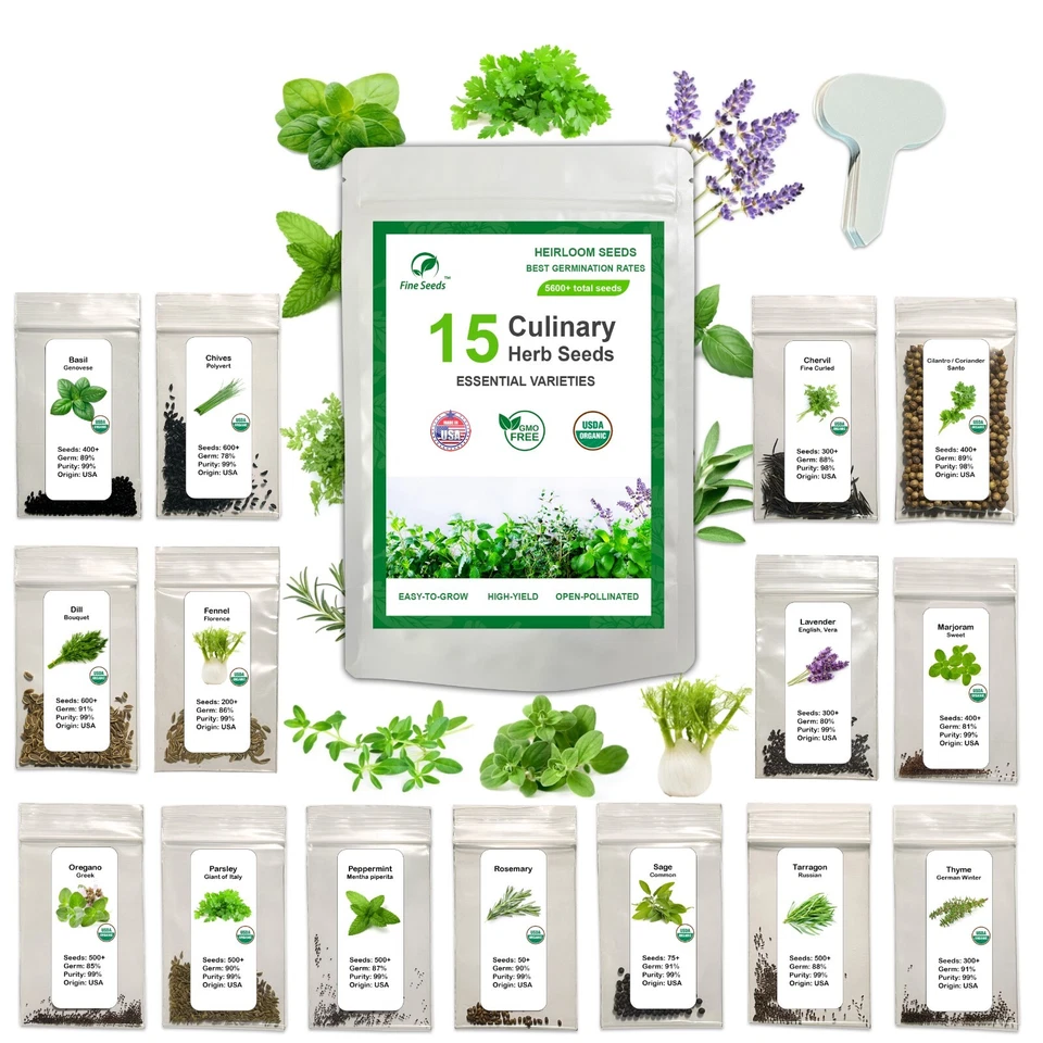 Heirloom Vegetable Seeds  and Herb Seeds 54 Varieties - Over 23,600 Seeds - Image 3 of 4