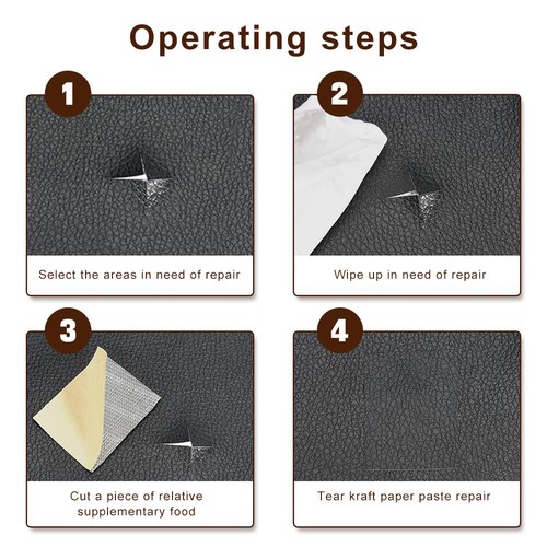 Leather Repair Patch Self-Adhesive Refinisher Cuttable Sofa Repair Patch UK - Picture 7 of 15
