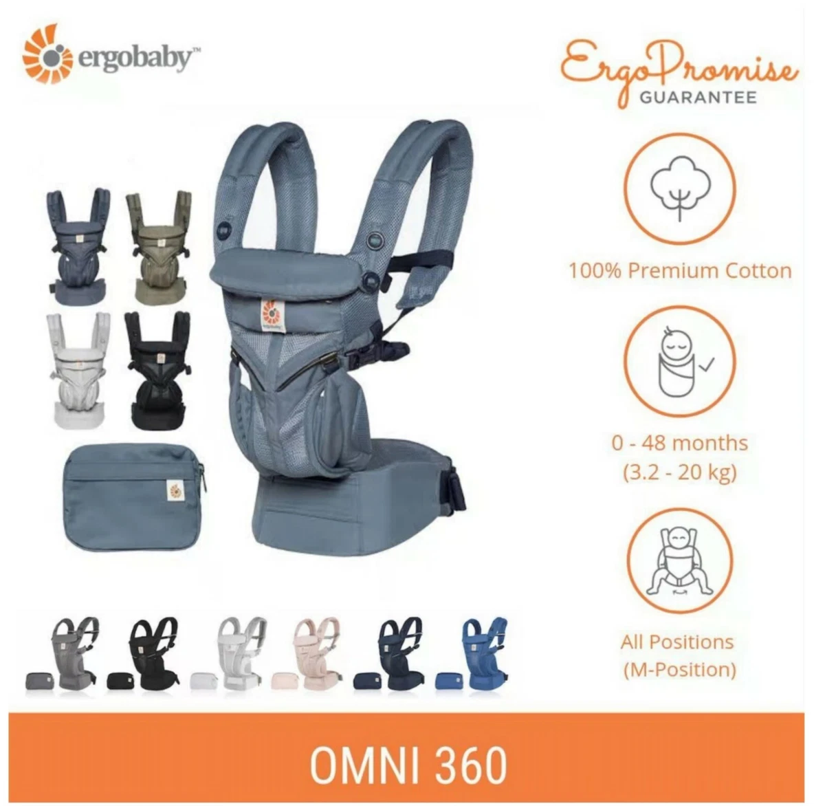 Ergobaby Omni 360 Cool Air Mesh 4 Position Baby Carrier SALE
