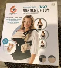 Ergobaby Four Position 360 Bundle Of Joy Baby Carrier+Infant Insert Black Camel