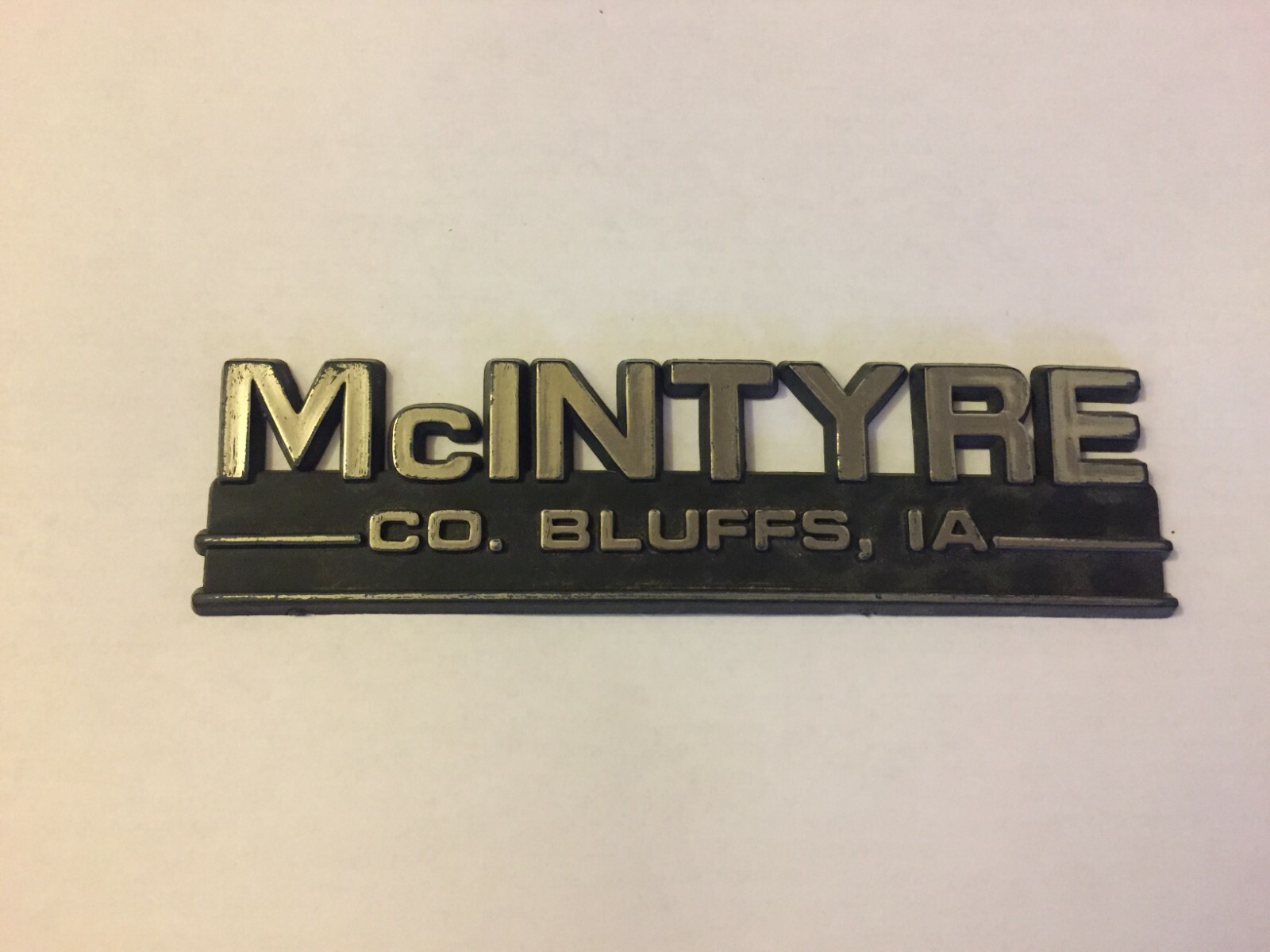 Plastic McIntyre Council Bluffs Iowa Car Dealership Emblem eBay