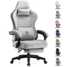 Gaming Chair, Computer Office Chair with Pocket Spring Cushion, Linkage Armre...