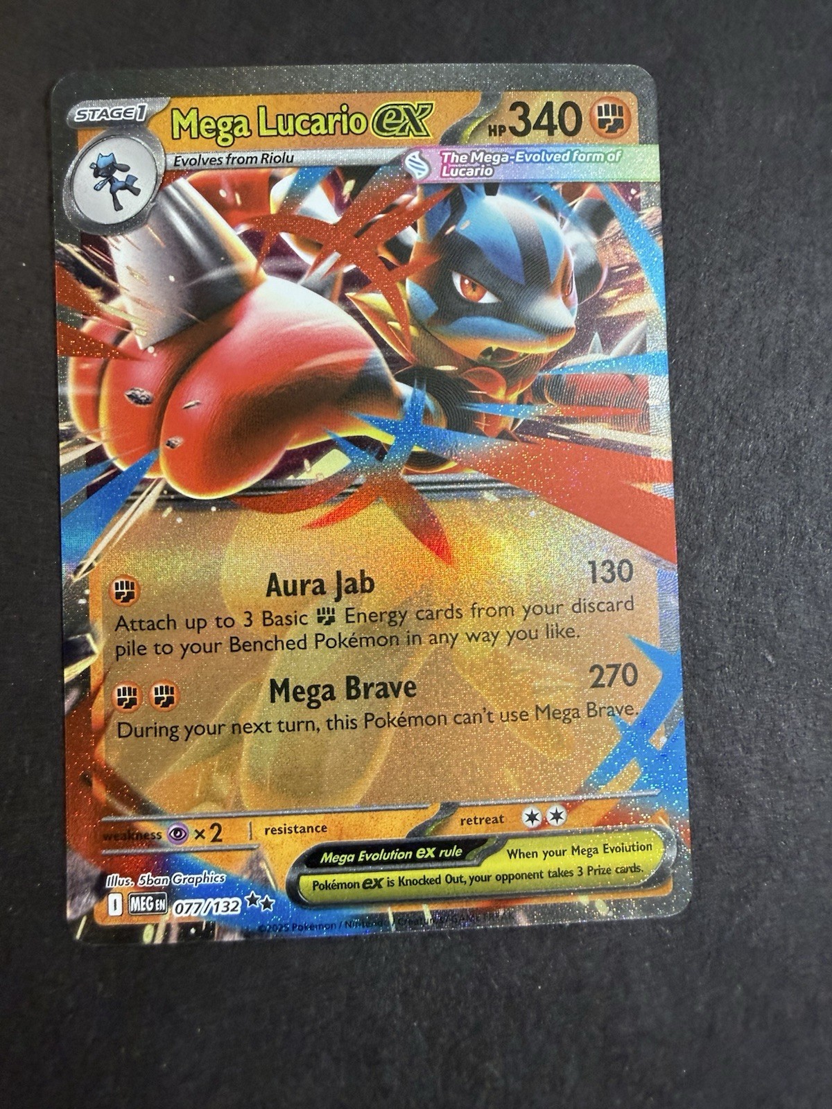 Mega Lucario ex - 077/132 ME01: Mega Evolution NM