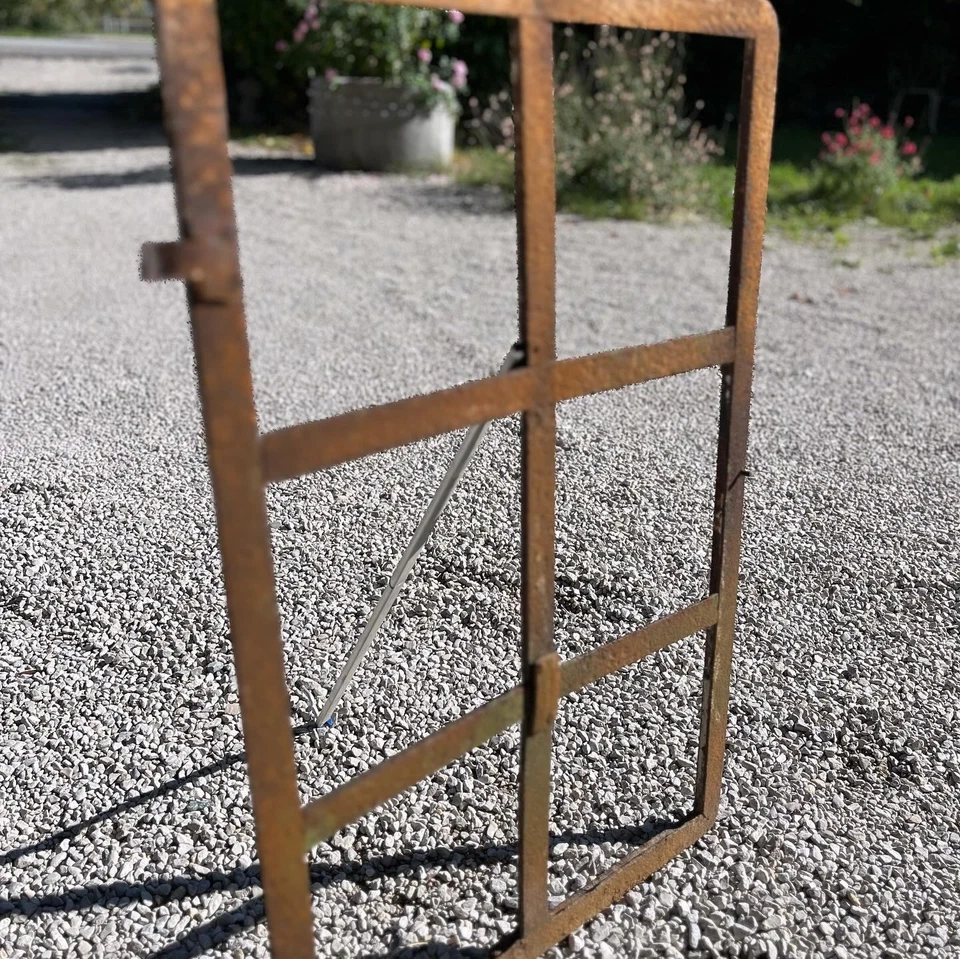 Verrière ou fenêtre ancienne en fonte 1930/40 vintage déco indus loft - Photo 3/4