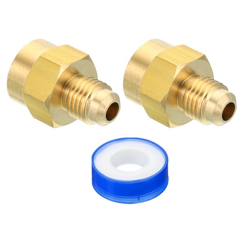 2pcs 1/4SAE Flare Male to 1/4NPT Female Brass Flare Tube Fitting